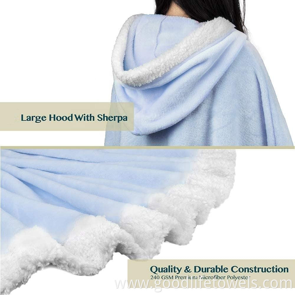 Custom Sherpa Wearable Sweatshirt Hooded Blanket